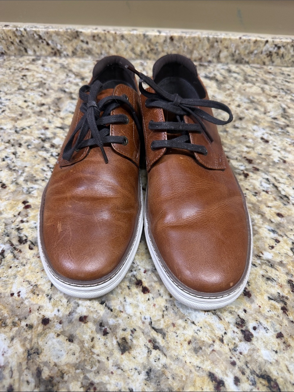 Franco Fortini Brown Leather Derby Shoes with Black Laces